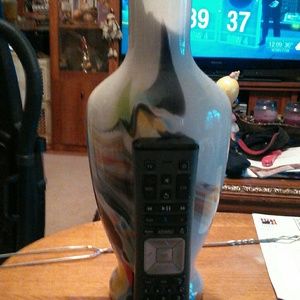 Beautiful Large Blown Glass MilkWhite Swirled Vase